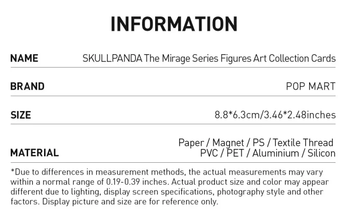 SKULLPANDA The Mirage Series Figures Art Collection Cards