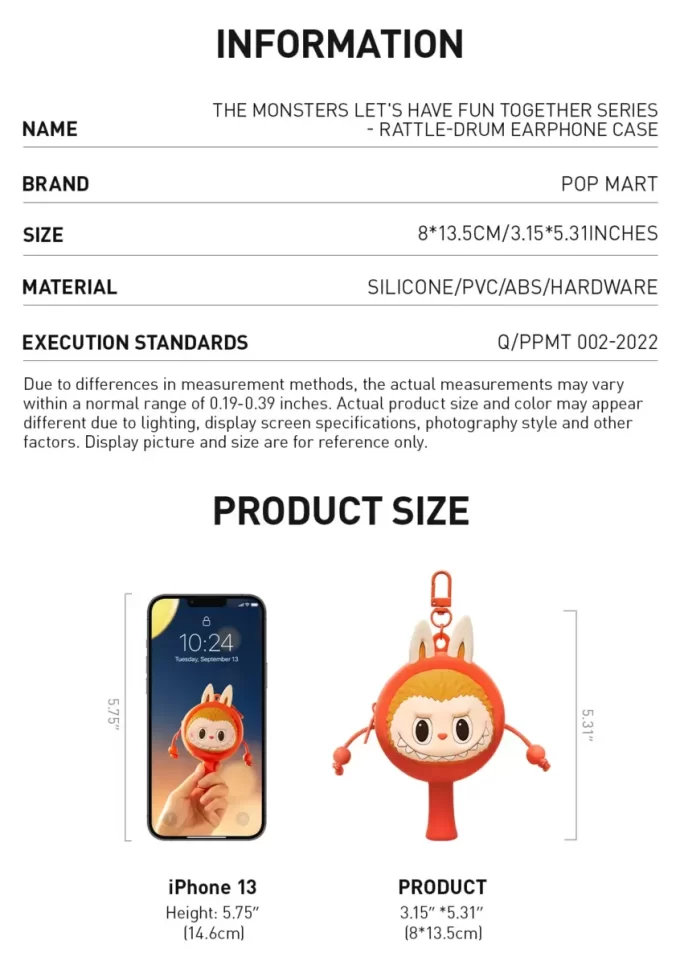 THE MONSTERS Let’s Have Fun Together Series-Rattle-drum Earphone Case