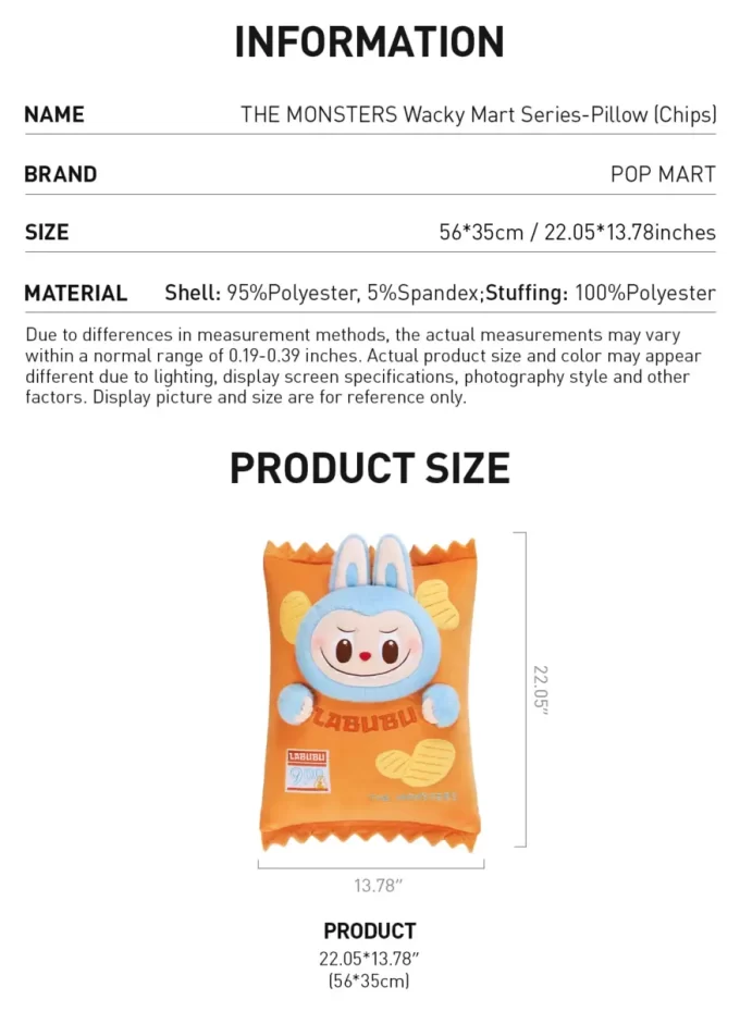 THE MONSTERS Wacky Mart Series-Pillow (Chips)